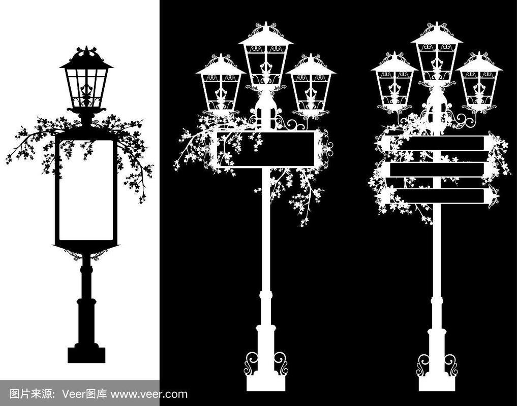 路灯,黑白图片,城市生活,空的,背景分离